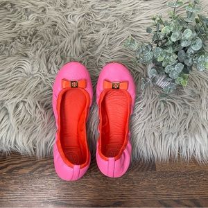 Tory Burch Flamingo/Fire Orange Mestico Ballet Flats Size 7.5